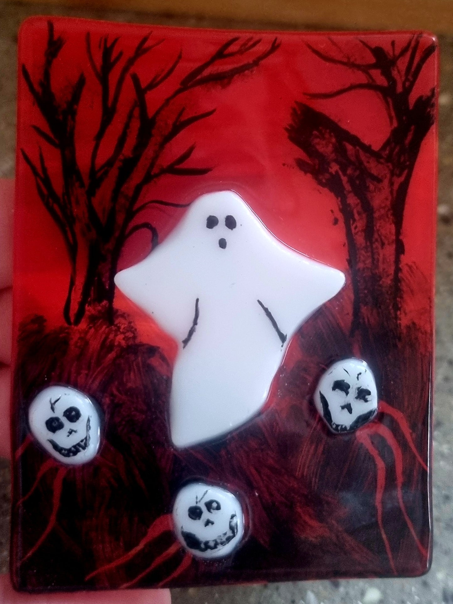 Spooky ghost tealight holder.