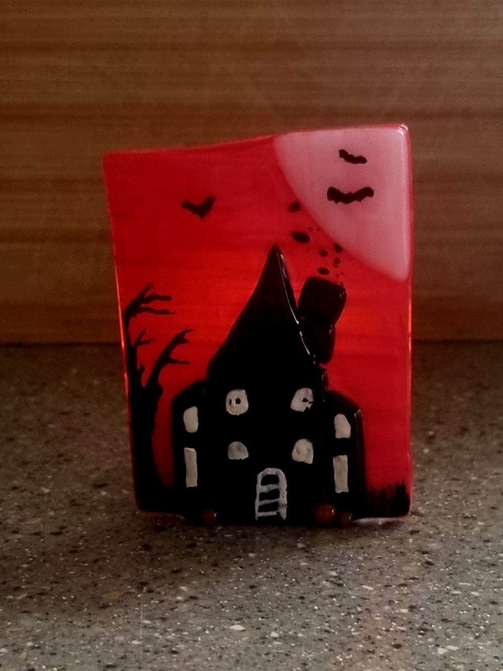 Spooky house tealight.