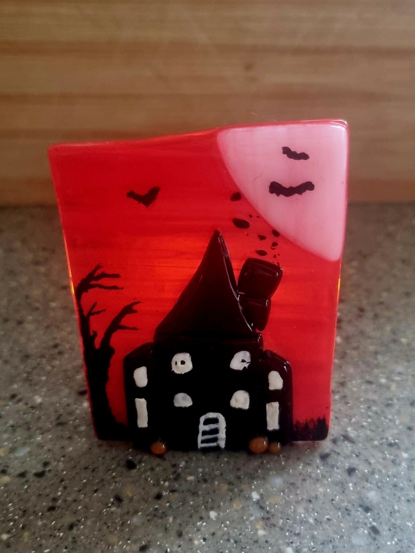 Spooky house tealight.