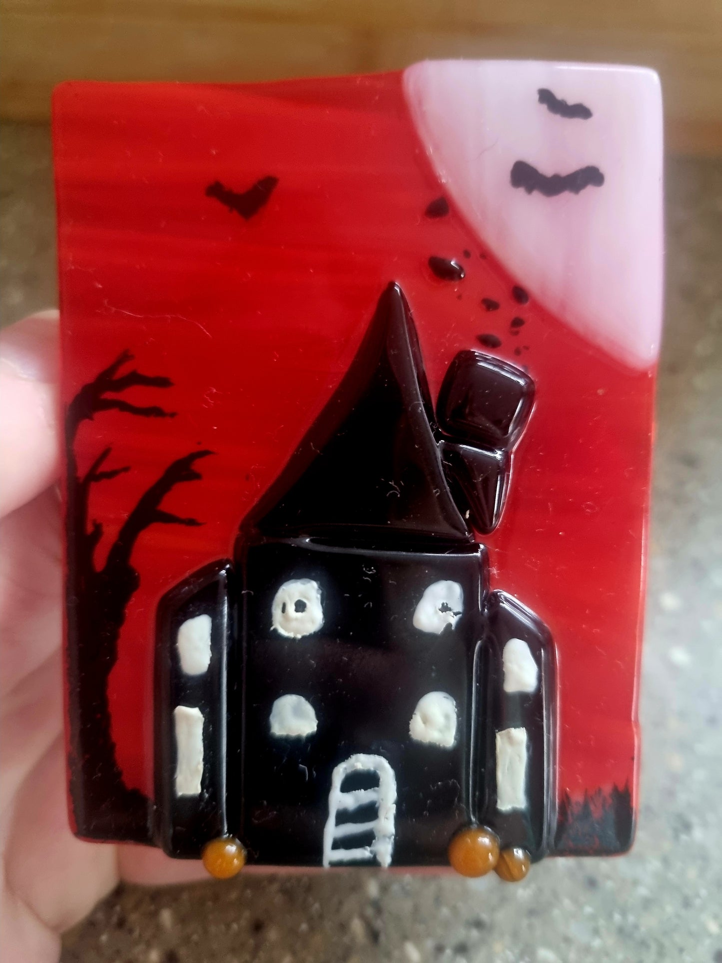 Spooky house tealight.
