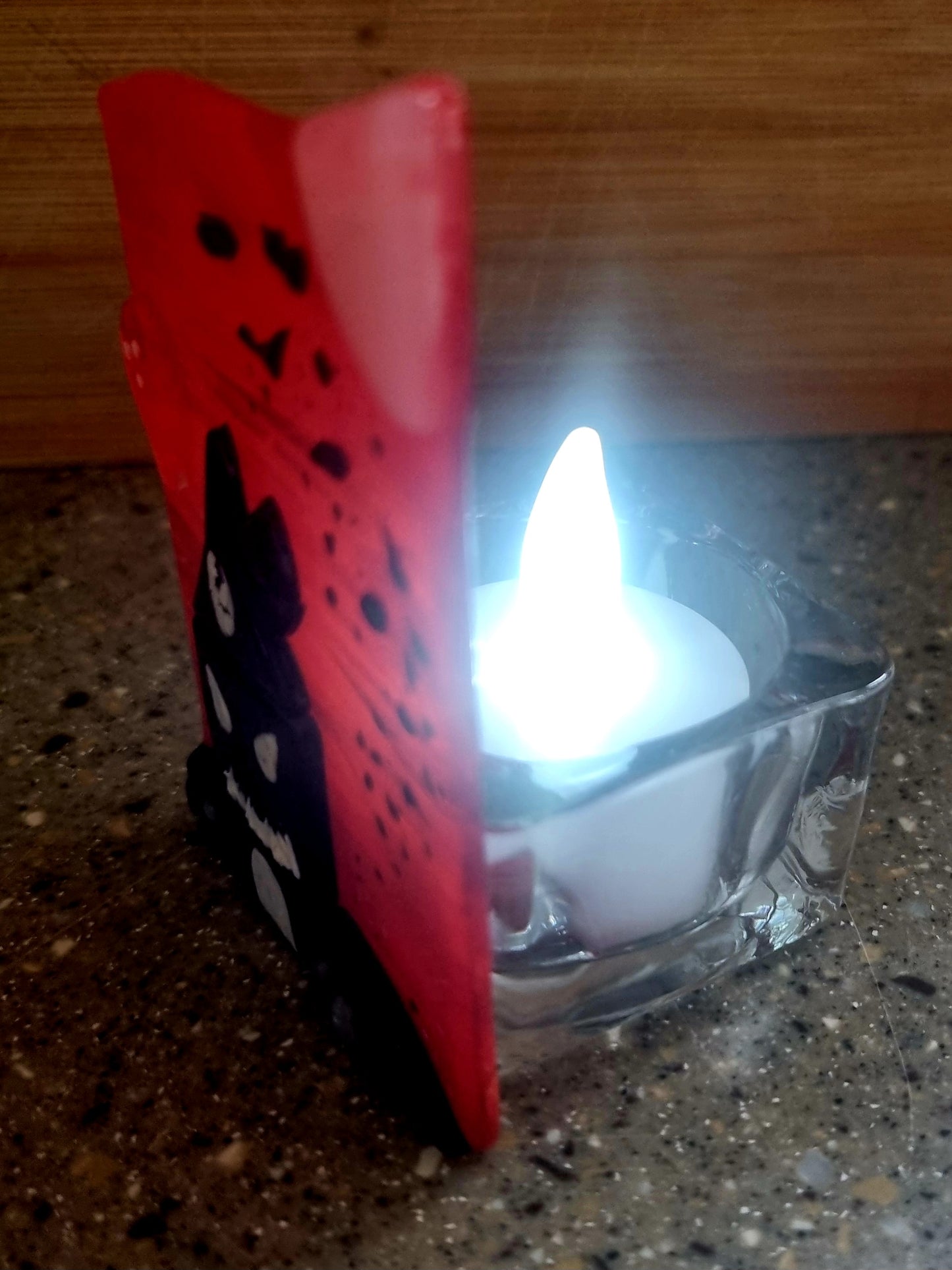Spooky house tealight holder.