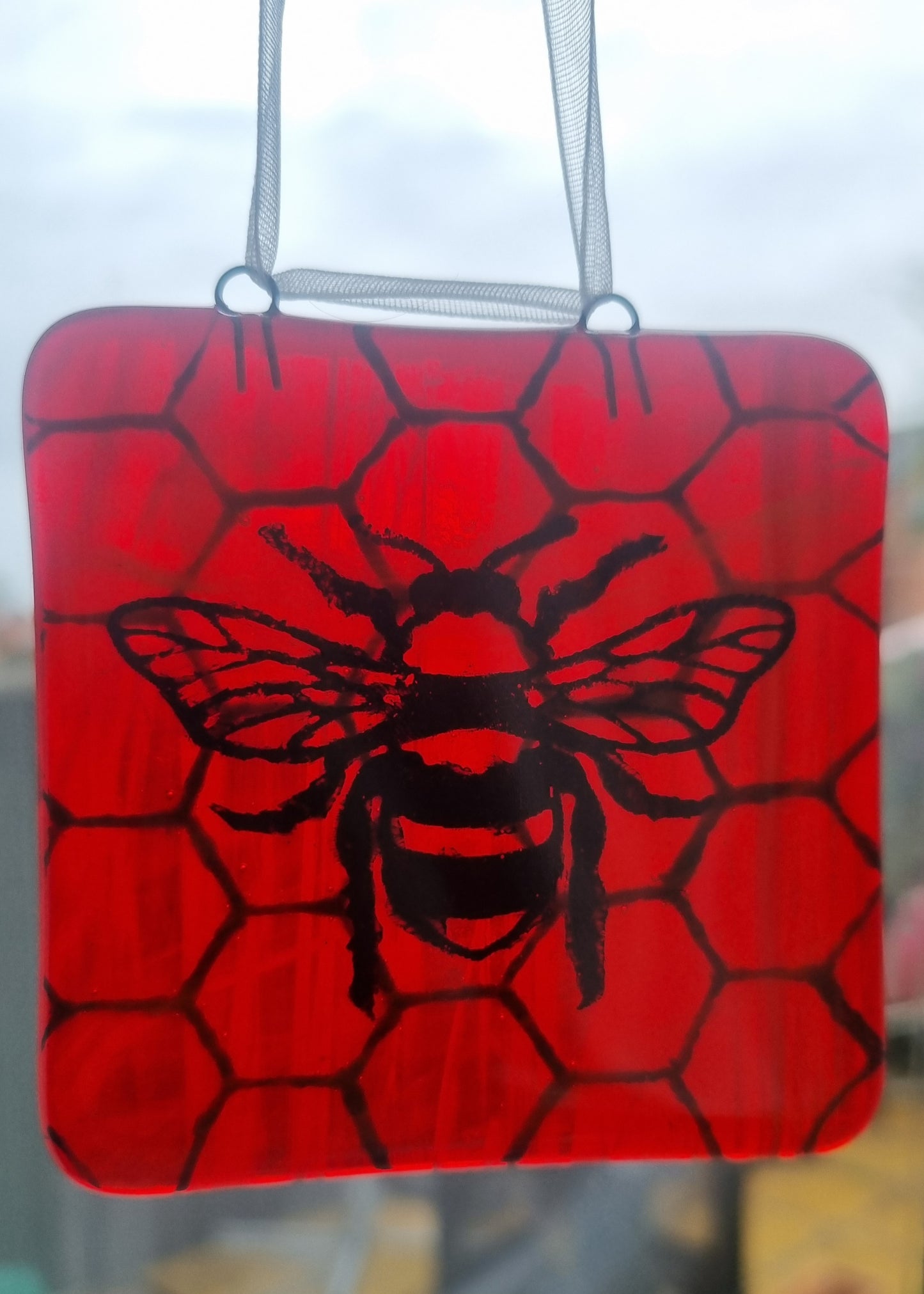 Fused glass bee